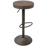 Lumisource Dakota Adjustable Barstool, Brown, 2-pc Front_Three_Fourths_Angled_Right