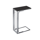 Table en C contemporaine Monarch Specialties, argenté/noir Back_Angled_Right