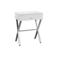 Table d'appoint style contemporain Monarch Specialties, blanc Front_Angled_Right