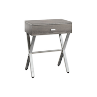 Monarch Contemporary Accent Table, Chrome/Dark Taupe Front_Angled_Right