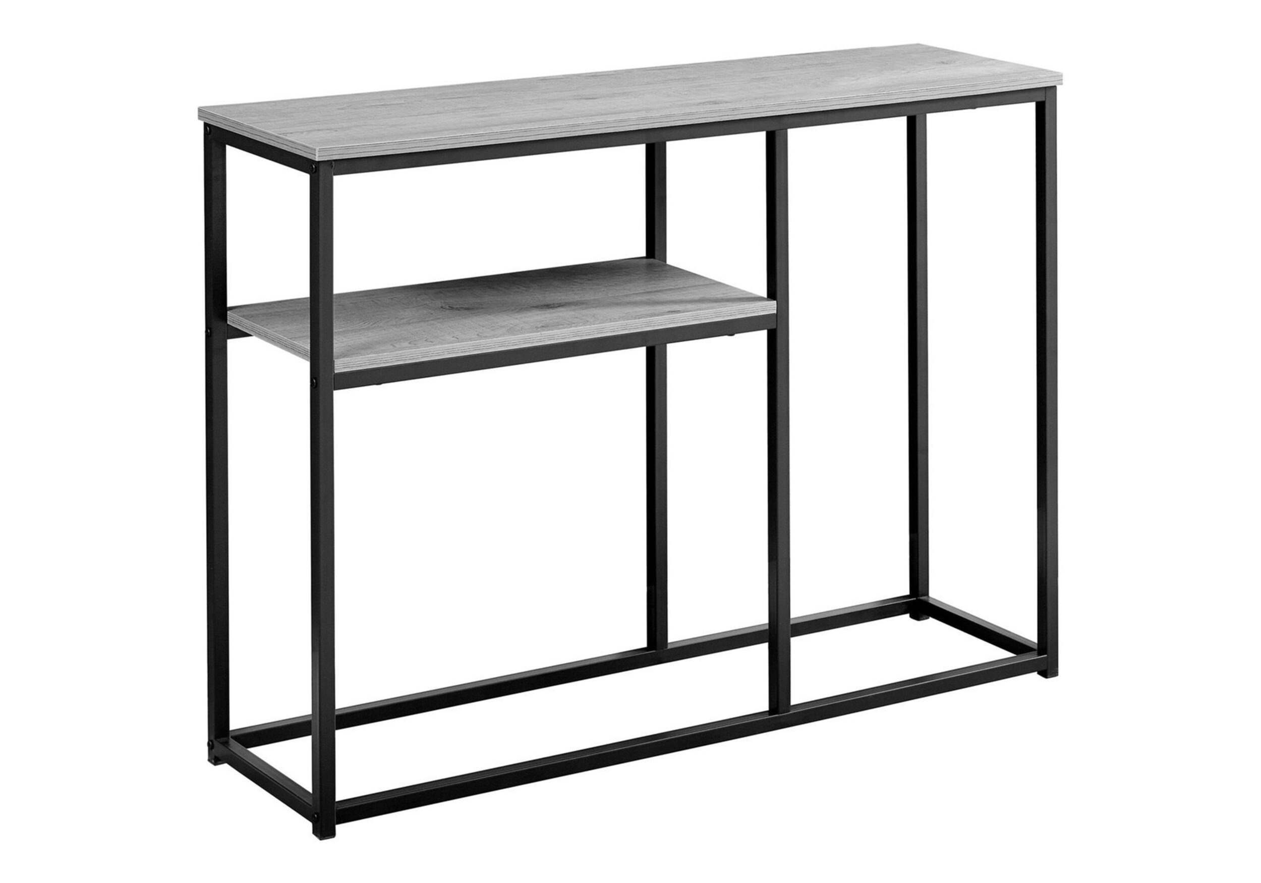 Table console avec demi tablette Monarch Specialties, gris Front_Angled_Right