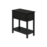 Table d'appoint à 2 niveaux Monarch Specialties, noir Front_Angled_Right