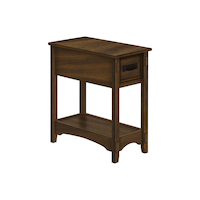 Monarch Specialties Veneer Side Table, Brown Walnut Front_Angled_Right