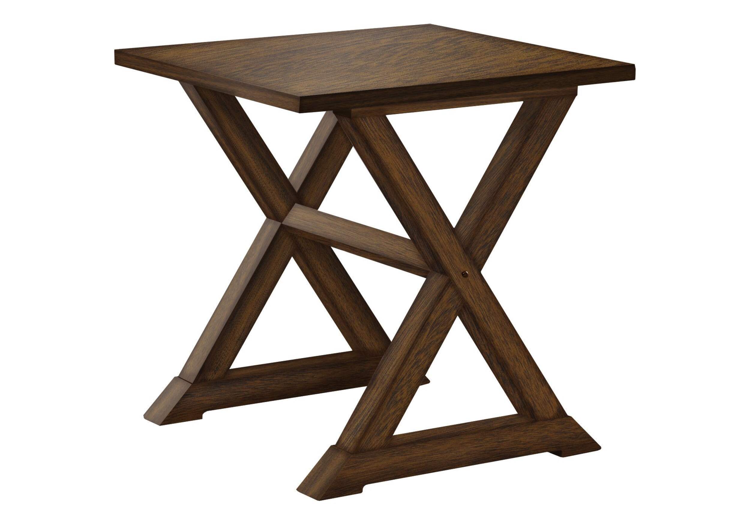 Monarch Specialties Transitional Trestle Accent Table, Walnut Front_Angled_Right