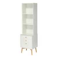 CANVAS Copenhagen 2-Tier 3-Drawer Bookcase For Storage & Display, White Front_Three_Fourths_Angled_Left