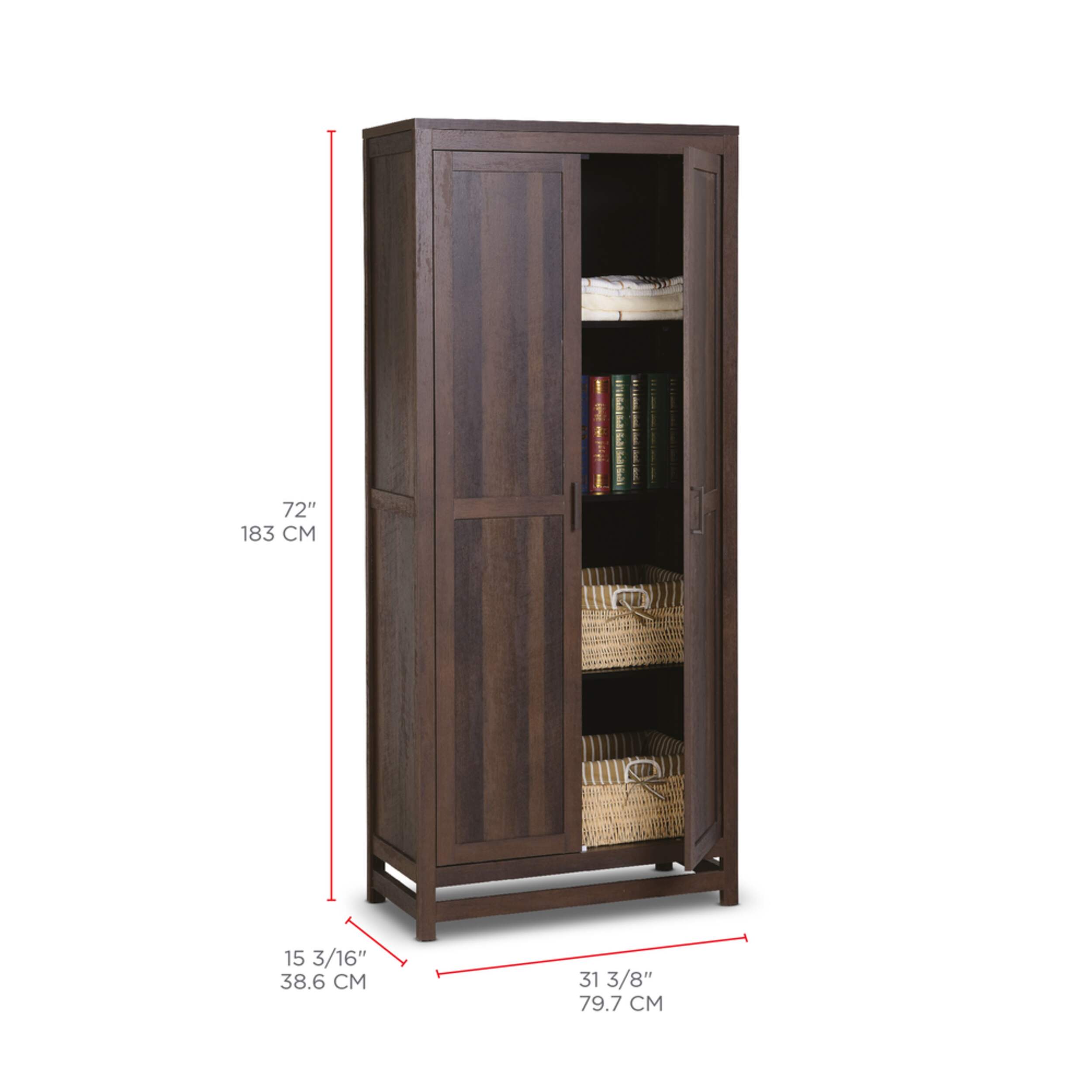 CANVAS Monclerc 2-Door Storage Cabinet/Wardrobe/Armoire, Black Forest ...