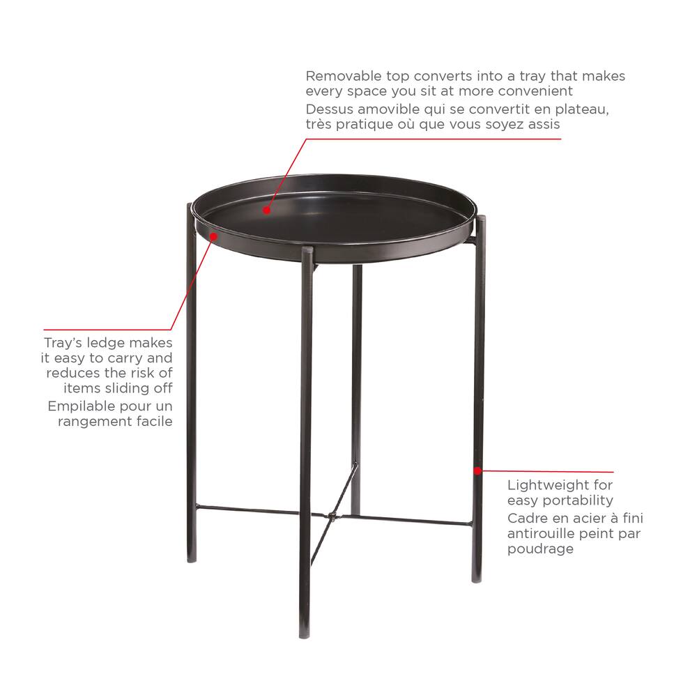 Tray Side Table Contemporary End Metal in Choice of Colours 