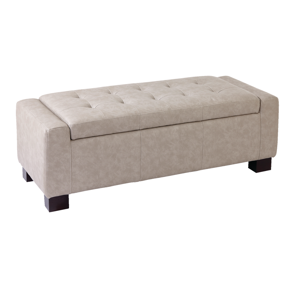 CANVAS Louisa Upholstered HingeTop Storage Ottoman/Bench With Padded