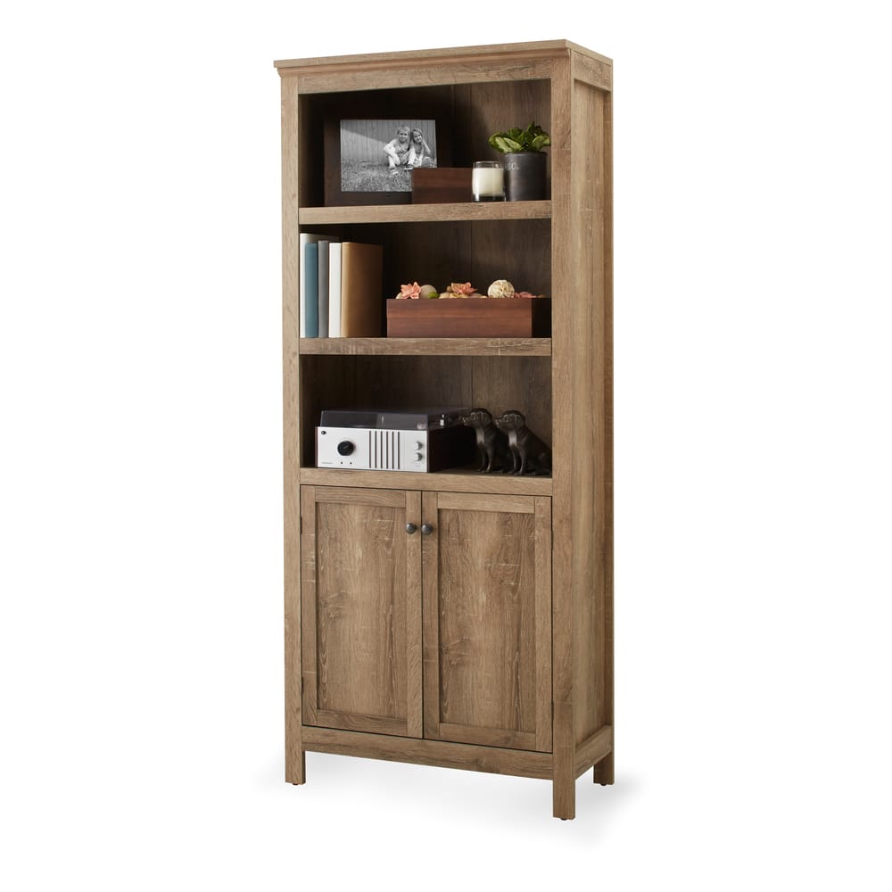 CANVAS Clark 5-Shelf Bookcase with Doors, Rustic Brown | Canadian Tire