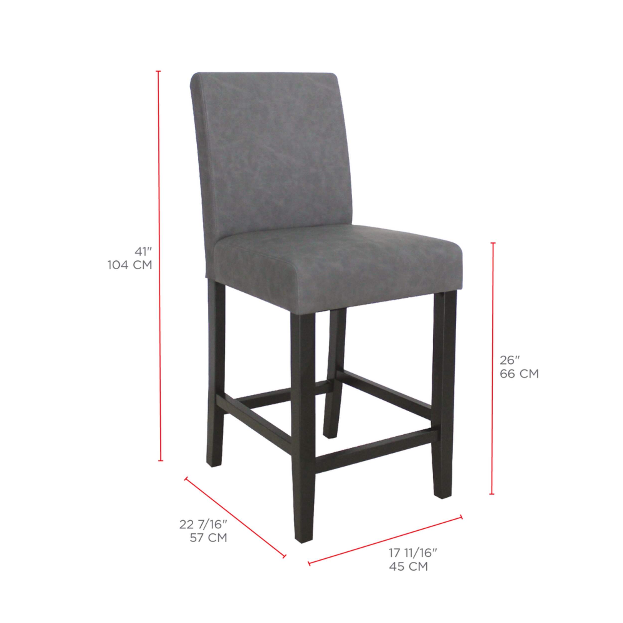 CANVAS Calder Upholstered Armless Counter Stool With High Backrest