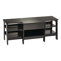 For Living Trestle TV Stand & Media Storage Console Cabinet, Cinnamon Cherry Finish Front_Angled_Right