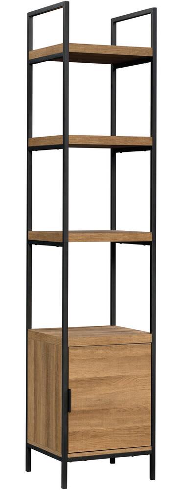 Canvas Robson 4 Tier Metal Frame Narrow, Narrow Wood Bookcase With Doors
