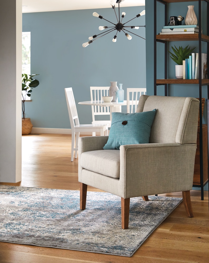 CANVAS Robson 4Tier Metal Frame Narrow Bookcase With Storage Door, Oak