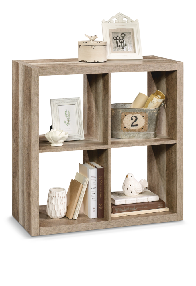 Meuble de rangement à 4 cubes CANVAS Fraser, bibliothèque, fini chêne