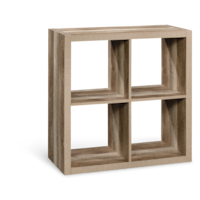 CANVAS Fraser 4-Cube Storage Organizer, Bookcase/Bookshelf, Light Oak Finish Front_Three_Fourths_Angled_Left