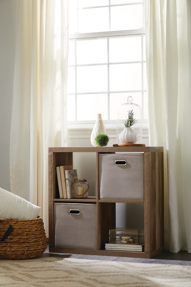 CANVAS Fraser 4Cube Storage Organizer, Bookcase/Bookshelf, Light Oak