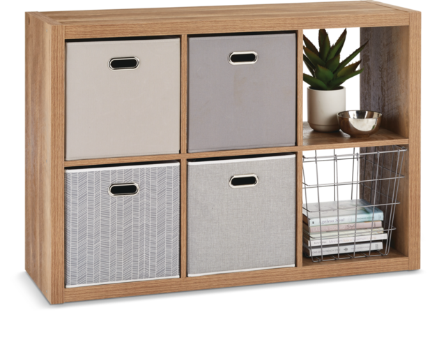 CANVAS Fraser 6Cube Storage Organizer, Bookcase/Bookshelf, Light Oak