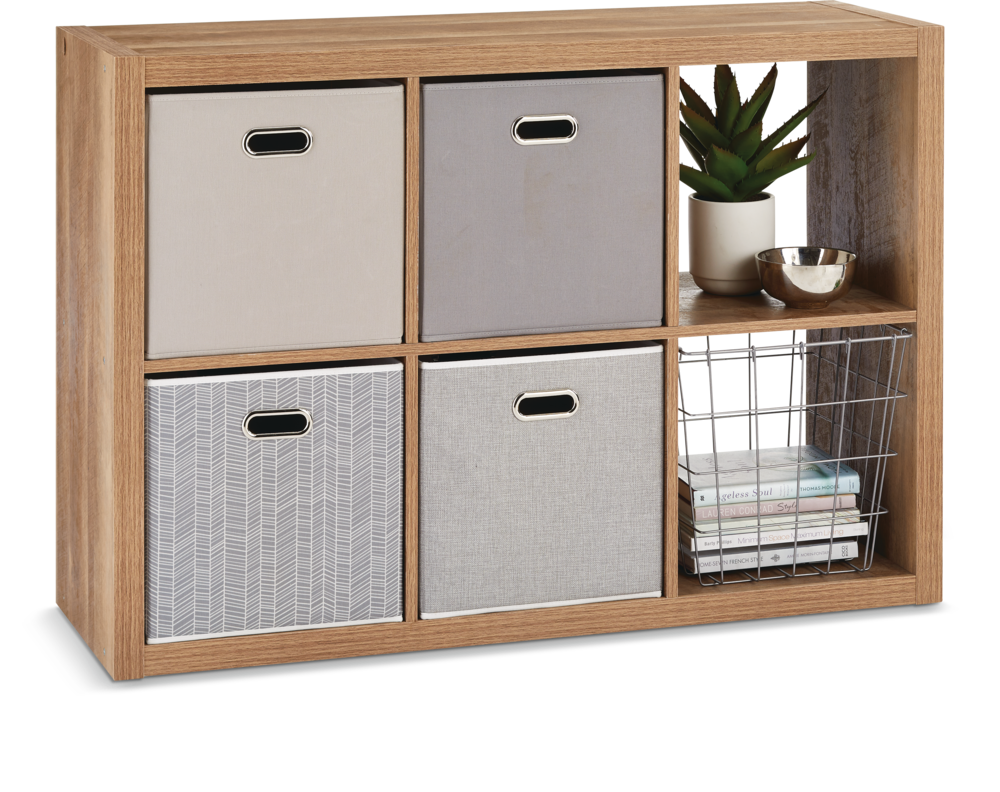 CANVAS Fraser 6Cube Storage Organizer, Bookcase/Bookshelf, Light Oak