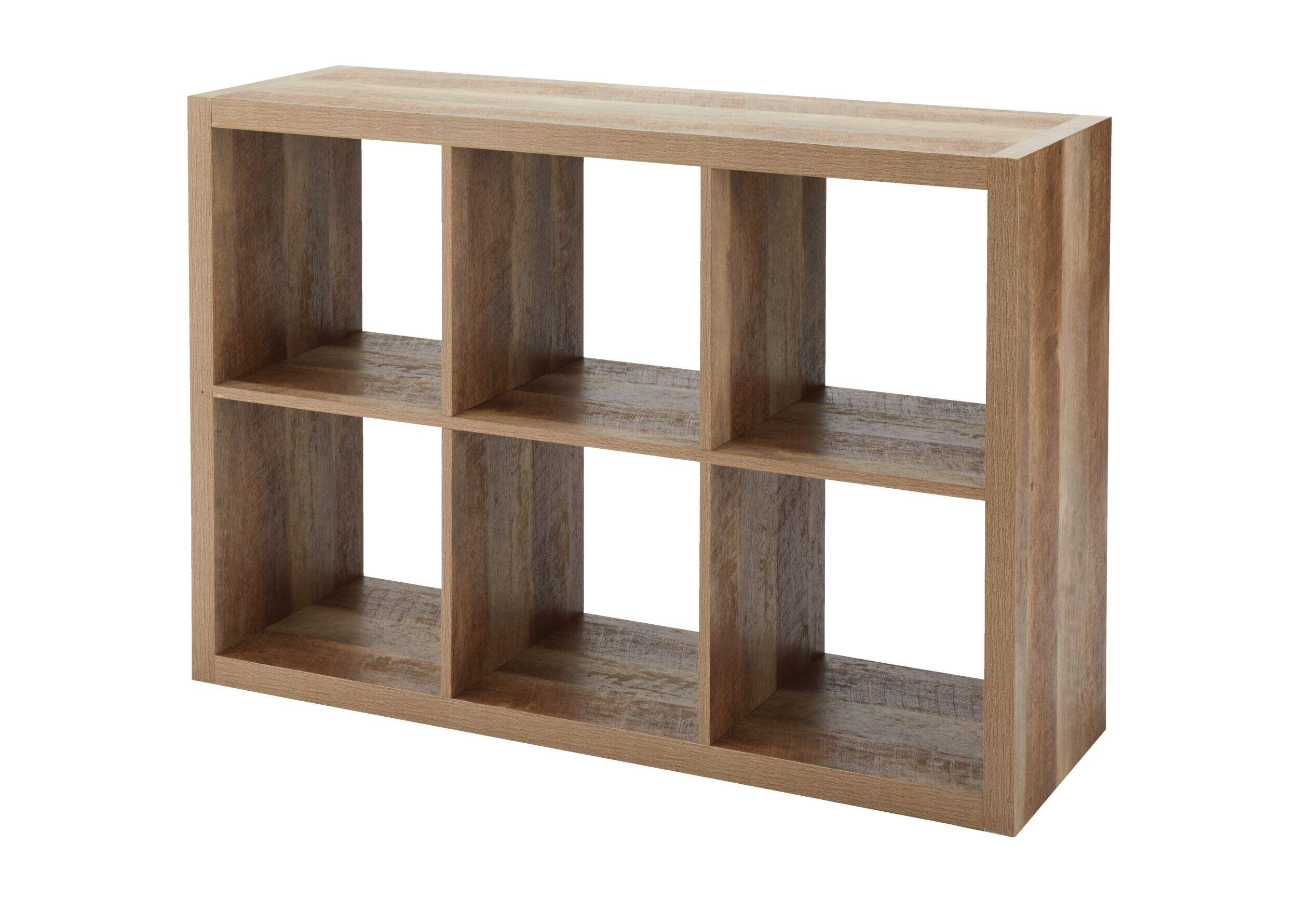 CANVAS Fraser 6-Cube Storage Organizer, Bookcase/Bookshelf, Light Oak Finish Front_Three_Fourths_Angled_Left