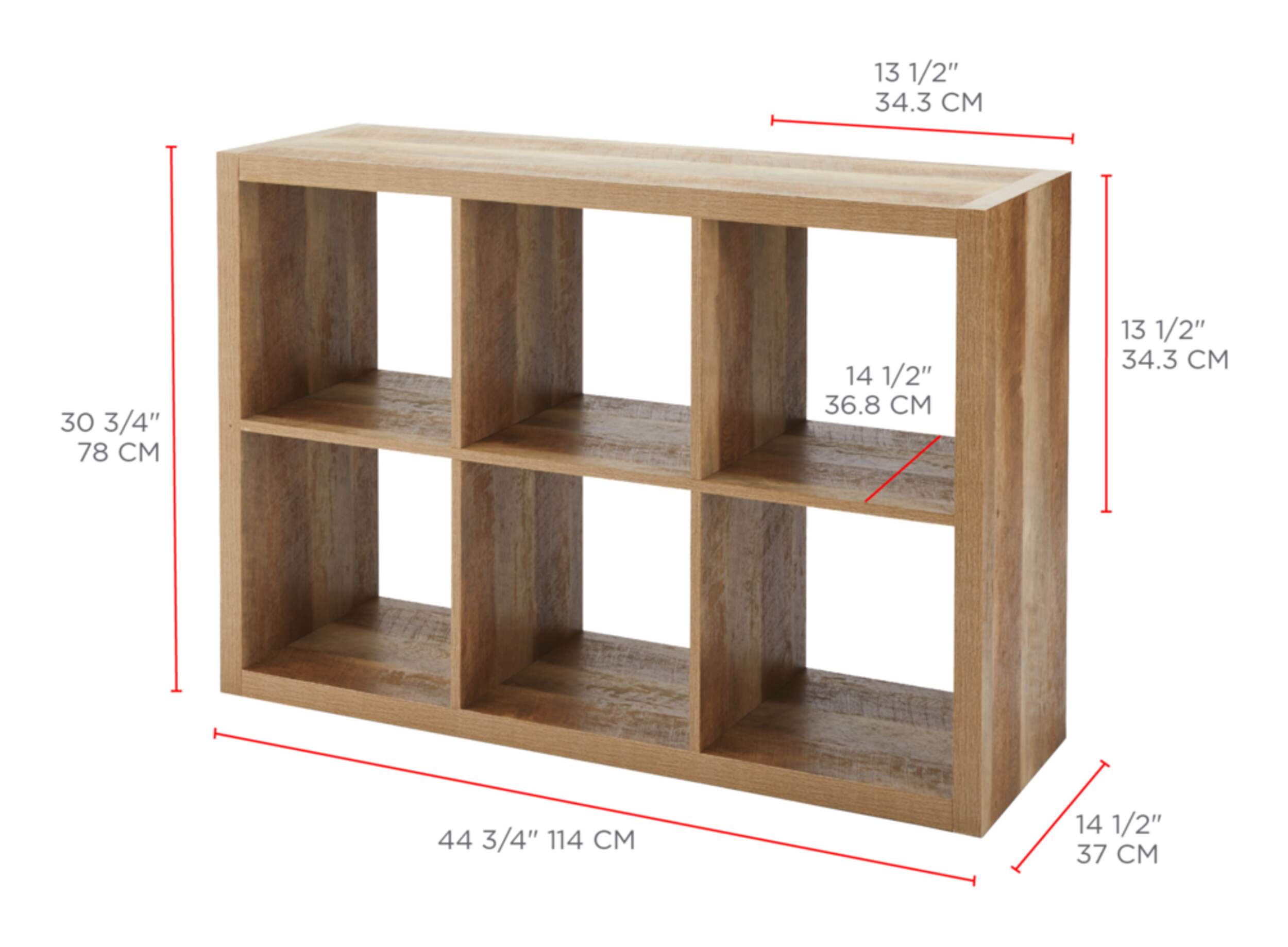 CANVAS Fraser 6Cube Storage Organizer, Bookcase/Bookshelf, Light Oak