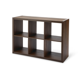 Meuble de rangement à 6 cubes CANVAS Dunsmuit, bibliothèque, fini chêne fumé Front_Three_Fourths_Angled_Left