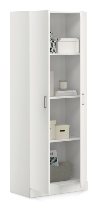 Sauder 2 Door Storage Pantry Cabinet, For Living 2 Door Pantry Storage Cabinet White