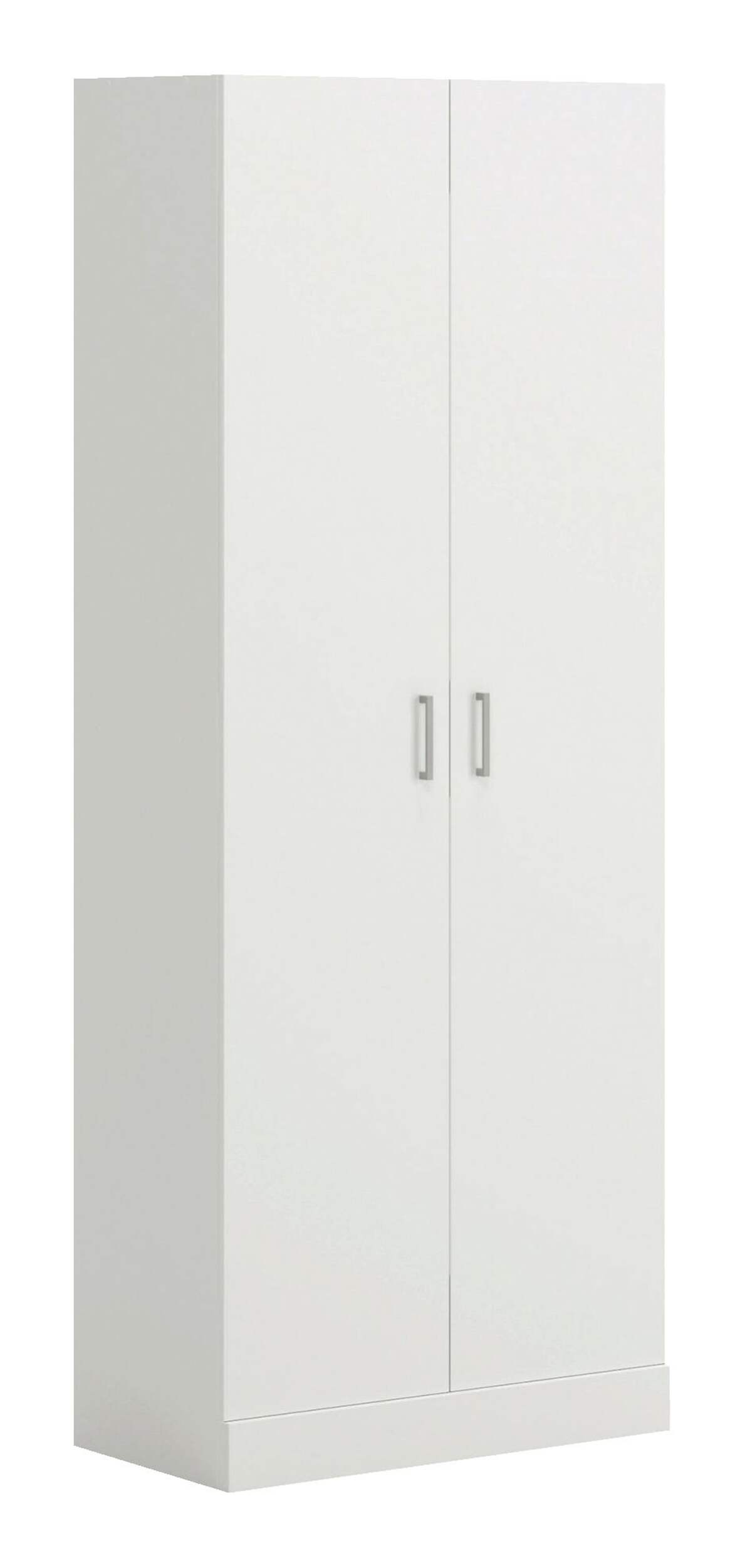 Sauder 2-Door Storage/Pantry Cabinet With Adjustable Shelves, White Front_Angled_Right