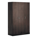 Sauder 3-Door Wardrobe Closet/Armoire Clothes Storage Cabinet With Hanger Rod & Shelves, Espresso Front_Three_Fourths_Angled_Right