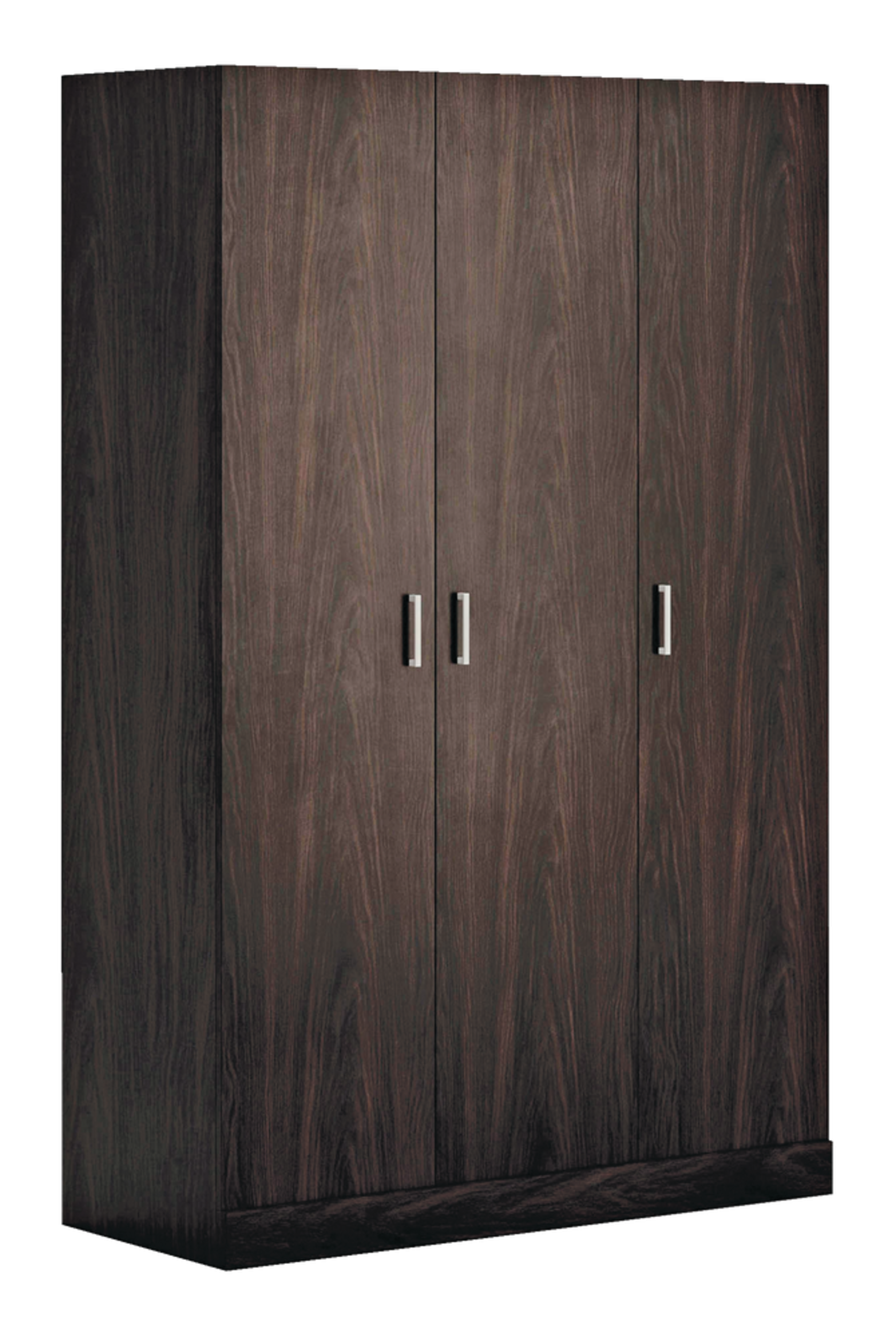 Sauder 3-Door Wardrobe Closet/Armoire Clothes Storage Cabinet With Hanger Rod & Shelves, Espresso Front_Three_Fourths_Angled_Right