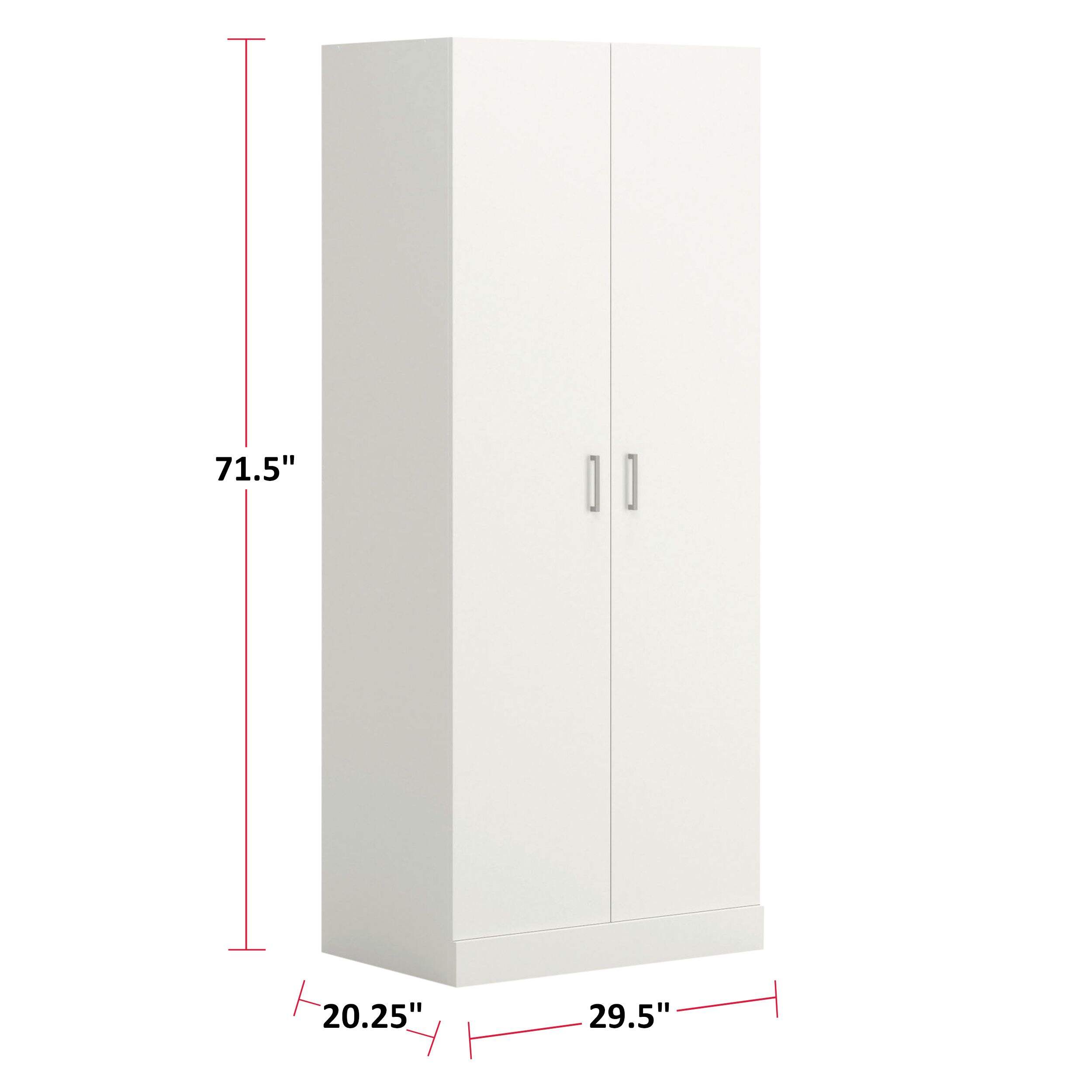 Sauder 2-Door Wardrobe/Armoire Clothes Storage Cabinet With Hanger Rod ...