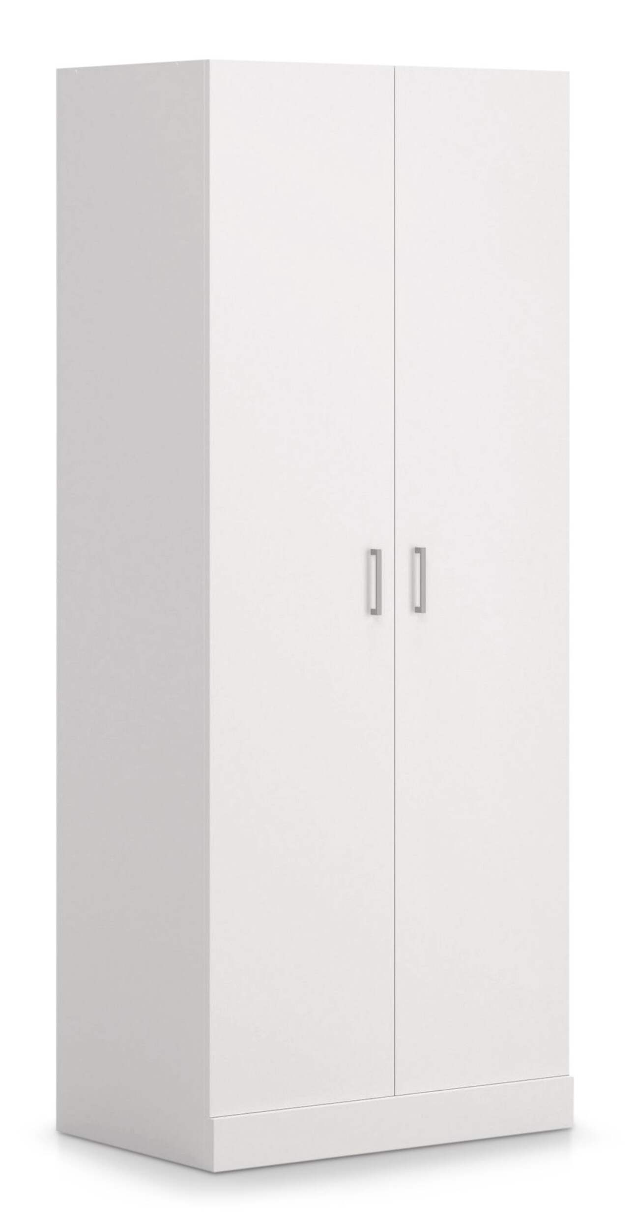 Penderie/garde-robe à 2 portes avec tringle et tablettes Sauder, blanc Front_Three_Fourths_Angled_Right