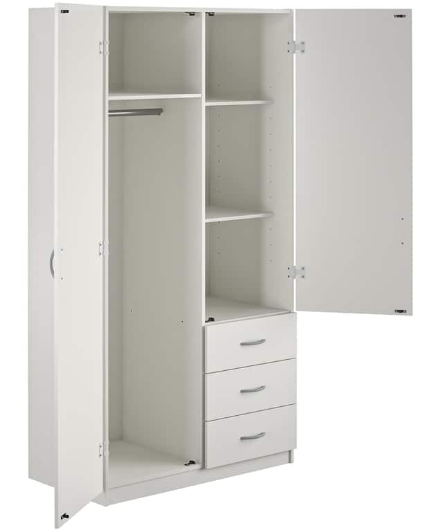 System Build 2-Door Wardrobe Cabinet with Drawers, White | Canadian Tire