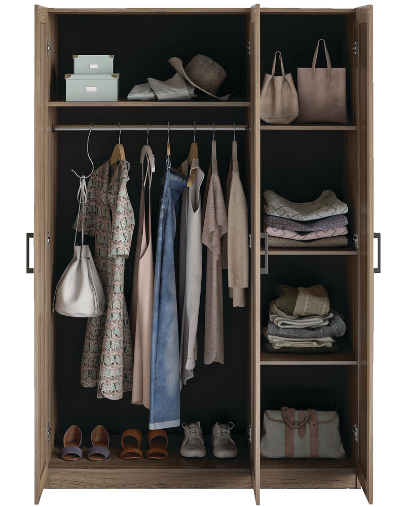 System Build 3Door Wardrobe, Oak Canadian Tire