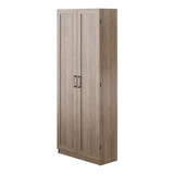 Armoire de rangement à 2 portes avec tablette réglable System Build, fini chêne Front_Three_Fourths_Angled_Left