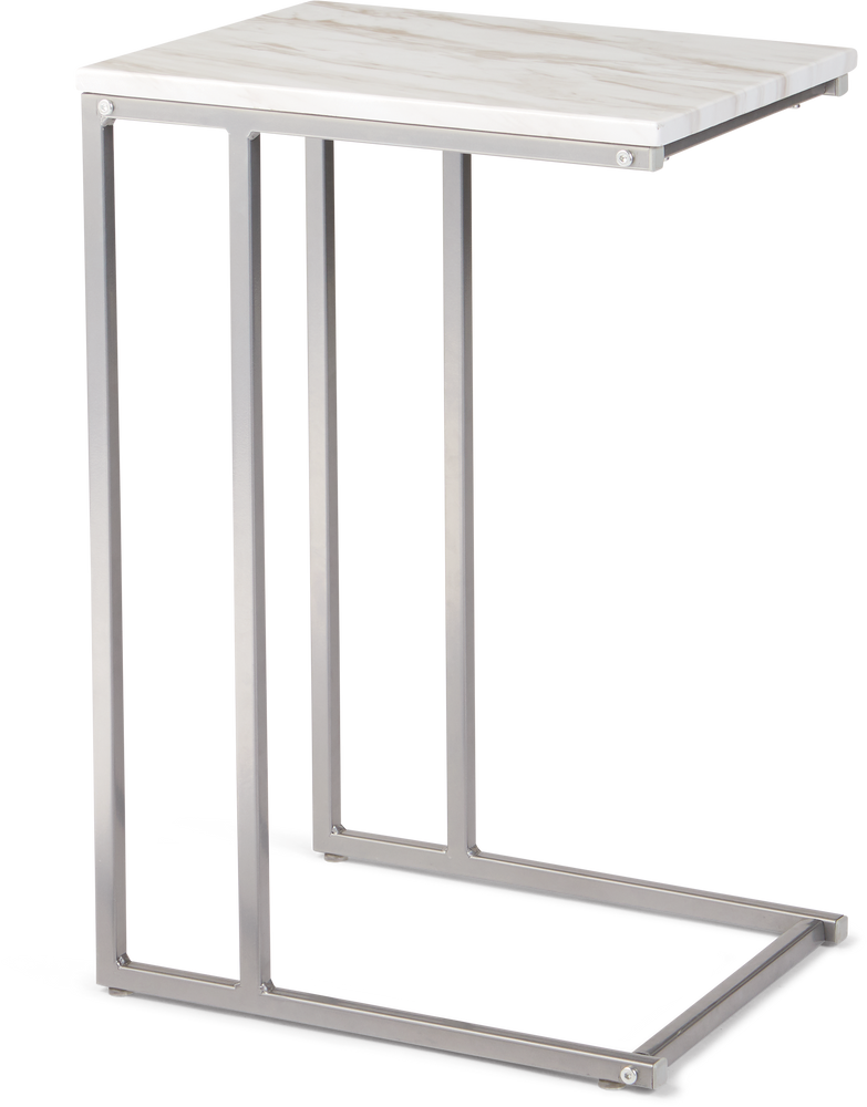 Canvas Trinity C-Shaped Marble-Look Top Sofa End/Side Accent Table With  Metal Base, White | Canadian Tire