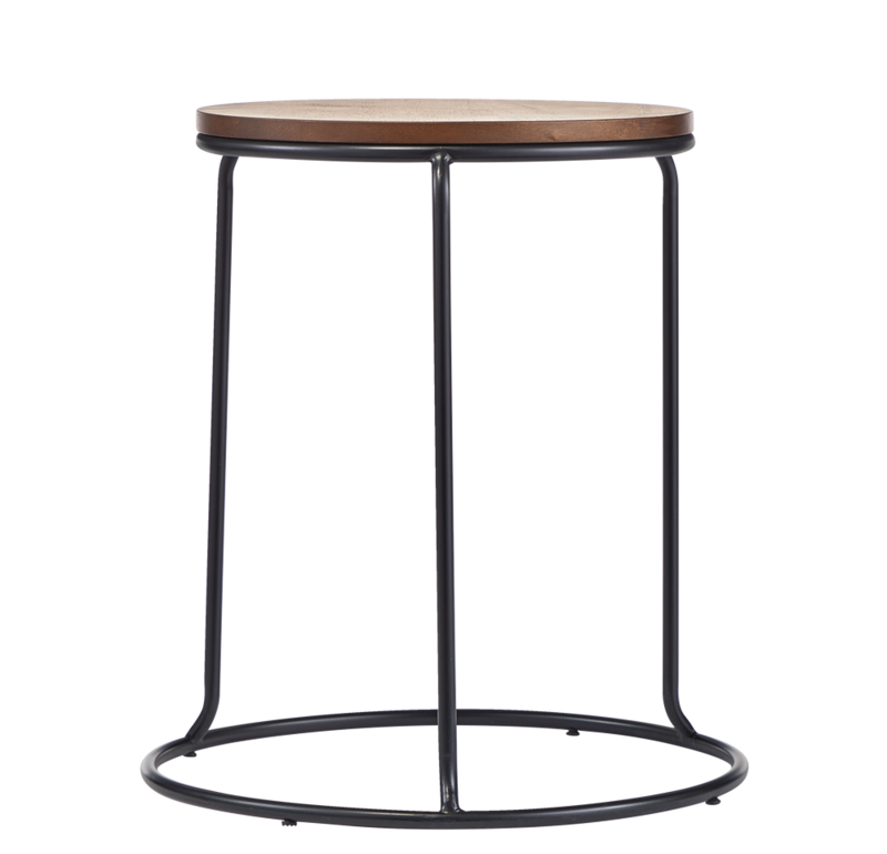 CANVAS Kelowna Round Solid Wood Top Stacking Sofa End/Side Accent Table