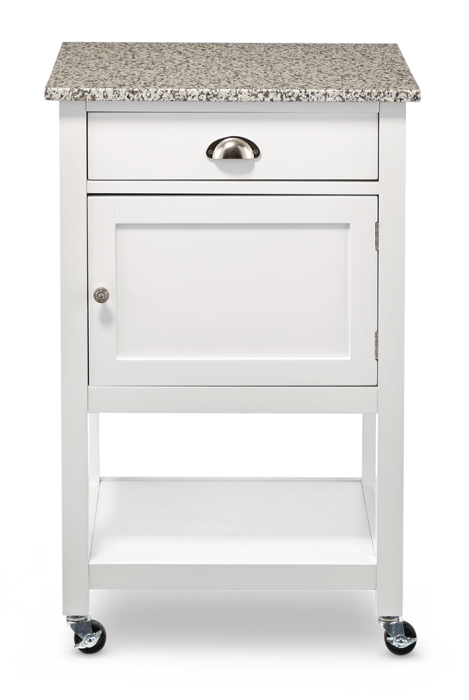 CANVAS Perth Granite Top Kitchen Utility Storage Cart With Locking