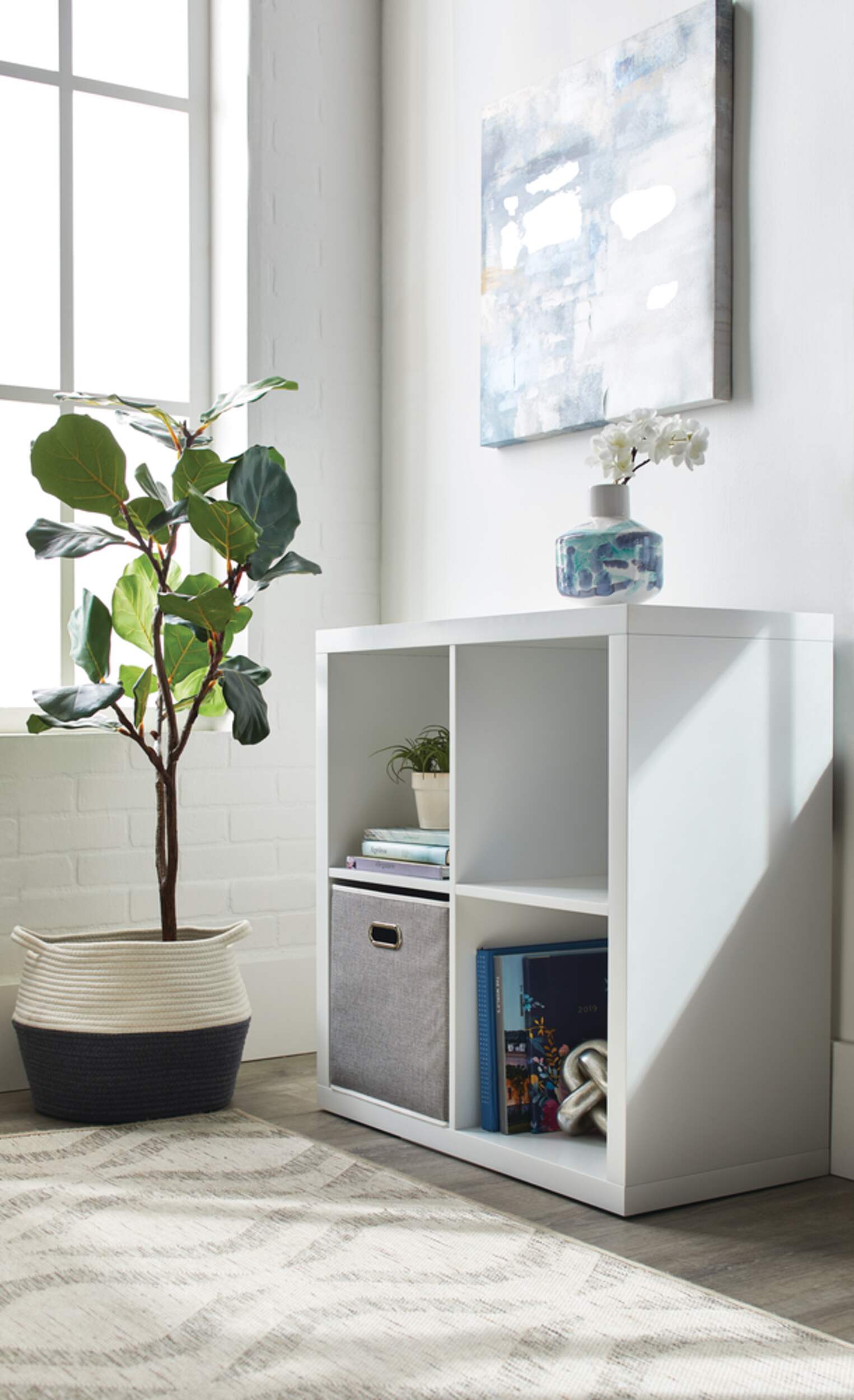 CANVAS Invermere 4Cube Storage Organizer, Bookcase/Bookshelf, White Canadian Tire