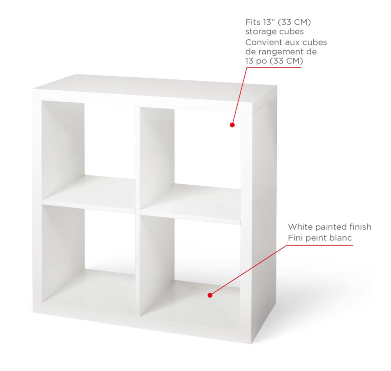 Cube de rangement à 4 sections