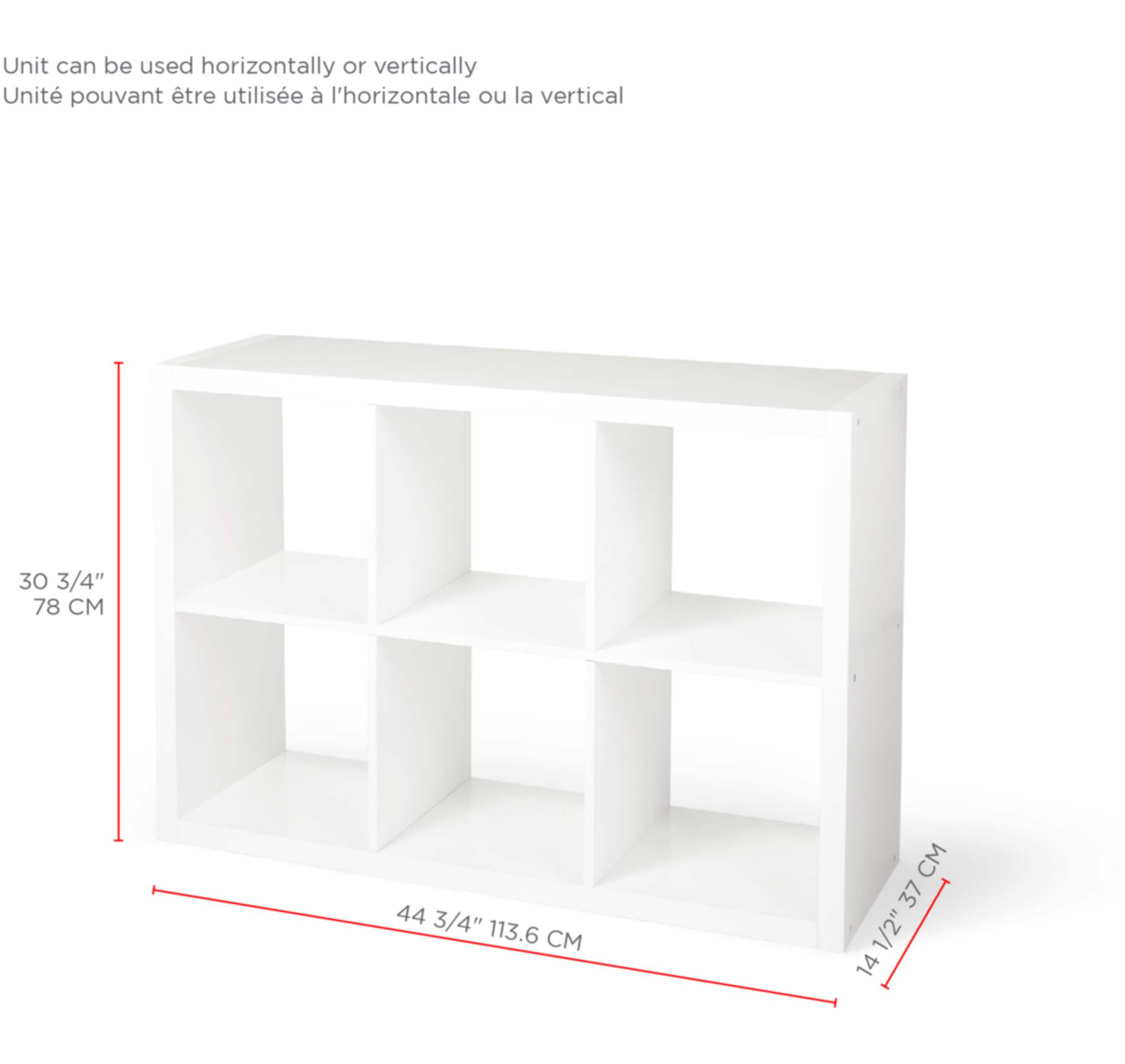 CANVAS Invermere 6Cube Storage Organizer, Bookcase/Bookshelf, White