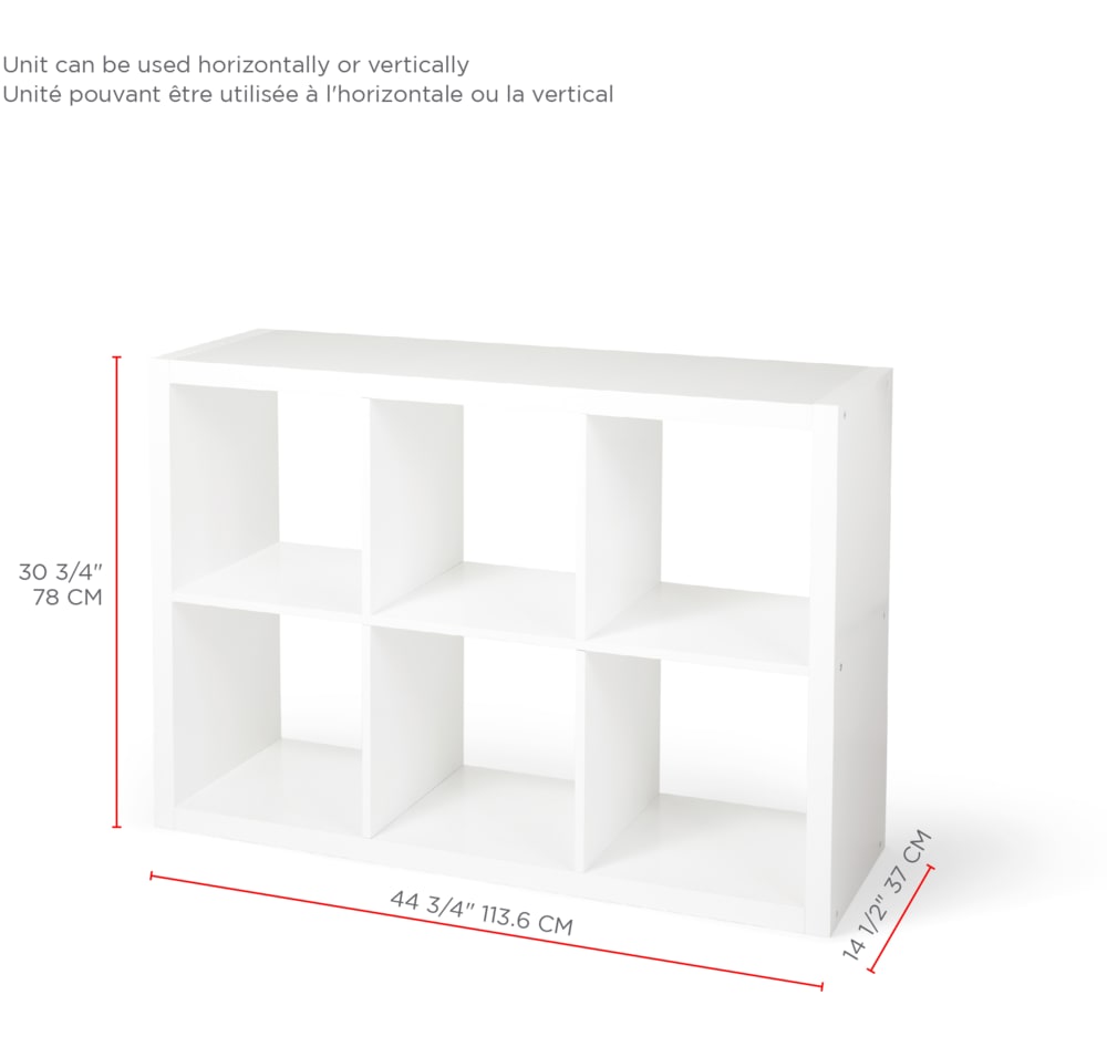 CANVAS Invermere 6Cube Storage Organizer, Bookcase/Bookshelf, White
