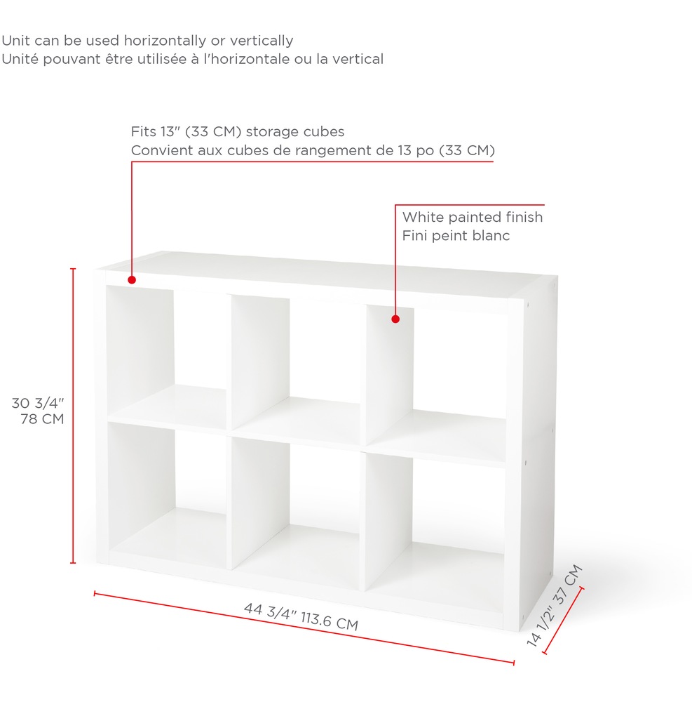 CANVAS Invermere 6Cube Storage Organizer, Bookcase/Bookshelf, White