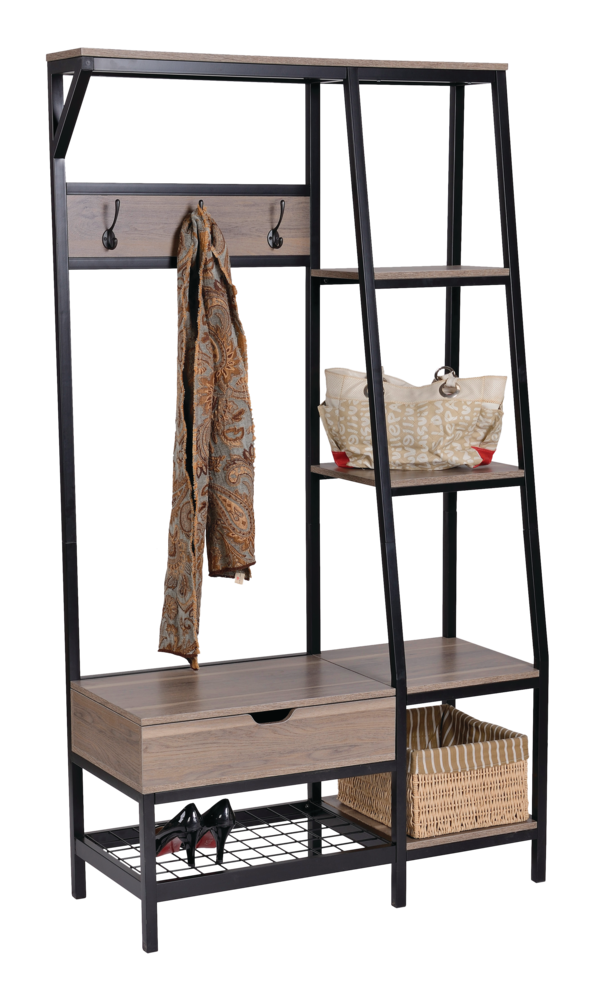 CANVAS Caledon 3Hook Entryway Coat Rack/Hall Tree With Storage Bench