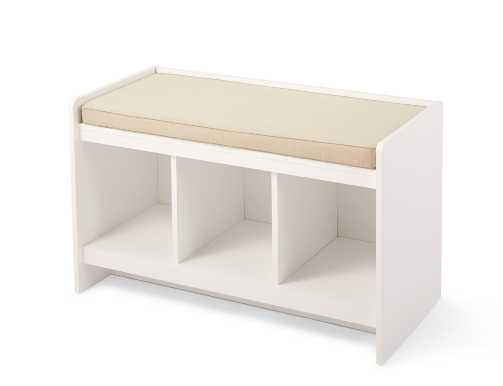 CANVAS Leslie 3Cubby Entryway Shoe Storage Bench With Seat Cushion