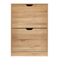 Armoire à chaussures d'entrée avec portes rabattables CANVAS Hubbard, fini bois