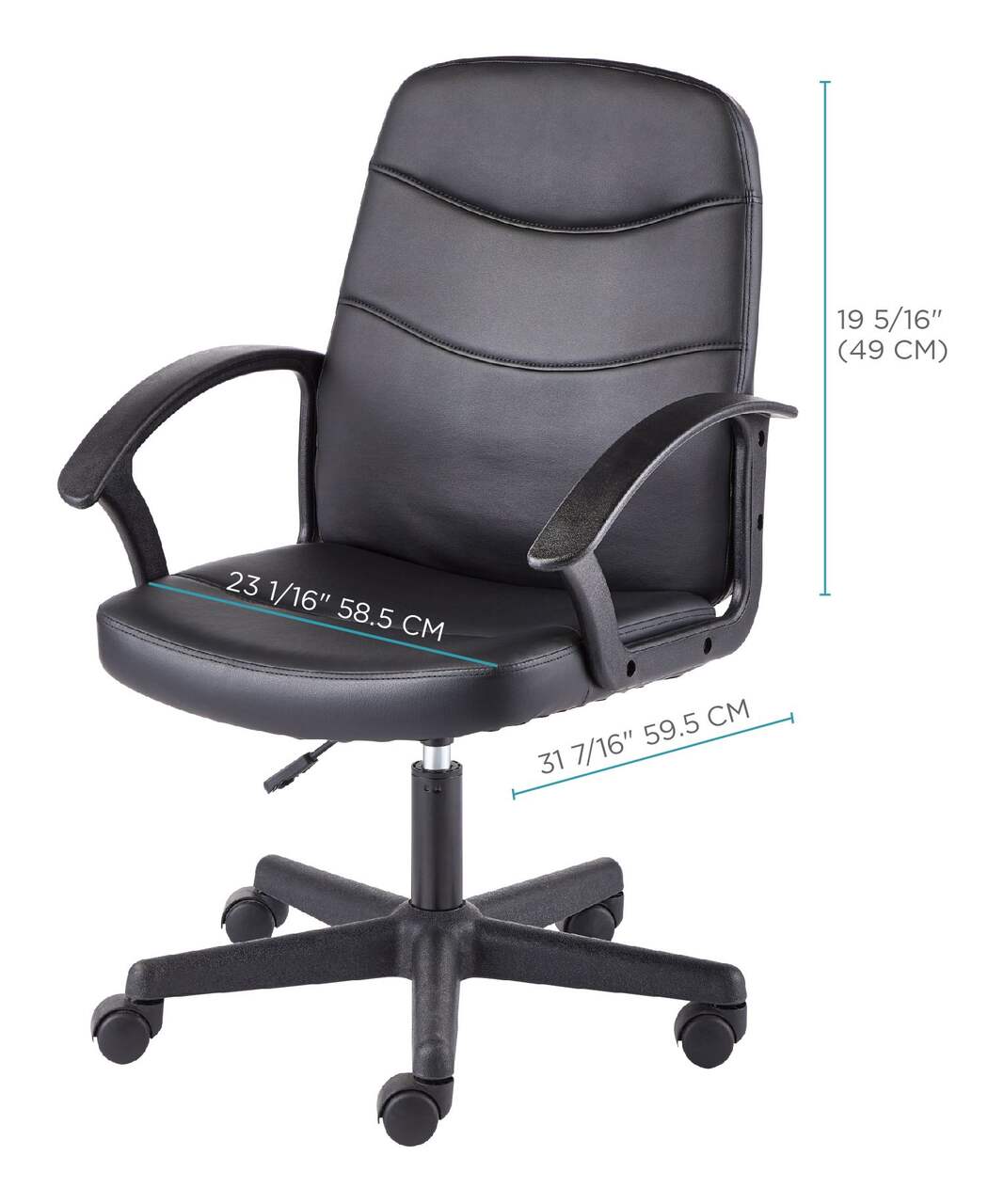 For Living Faux Leather Height Adjustable Executive Swivel Office