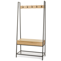 CANVAS Langham 5-Hook Entryway Coat Rack/Hall Tree With Storage Bench & Shoe Rack Front_Three_Fourths_Angled_Left