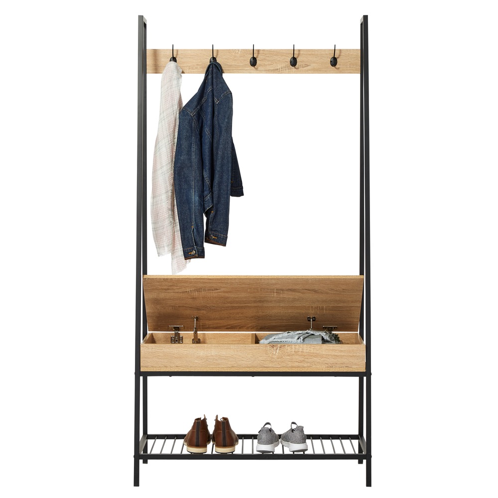 CANVAS Langham 5Hook Entryway Coat Rack/Hall Tree With Storage Bench