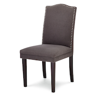 Chaises de salle à manger rembourrées tête de clou avec pattes en bois massif CANVAS Regent, paq. 2, gris