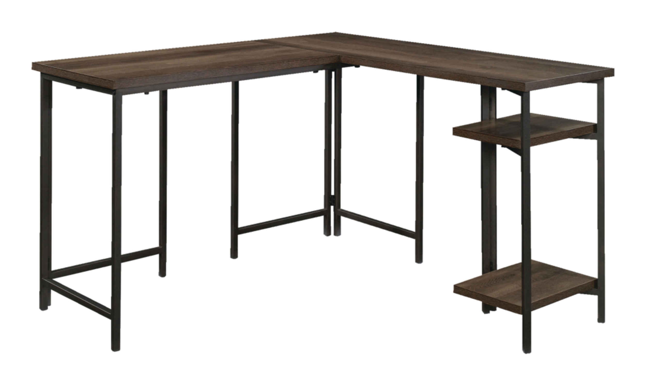 Sauder North Avenue Corner L-Shaped Home Office Computer Desk, Smoked Oak Finish Front_Three_Fourths_Angled_Right